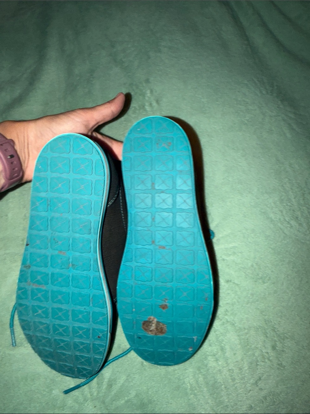 Twisted X Black Canvas Slip-On Loafers with Teal Laces Sz 7.5 - Picture 3 of 5